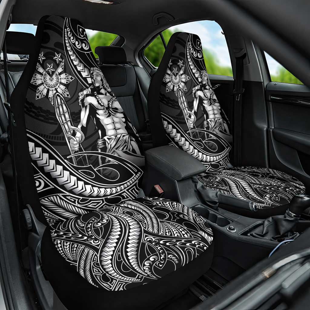 Filipinos Lapu Lapu Hero Car Seat Cover Black Polynesian Tribal Tattoo LT05 One Size Black - Polynesian Pride