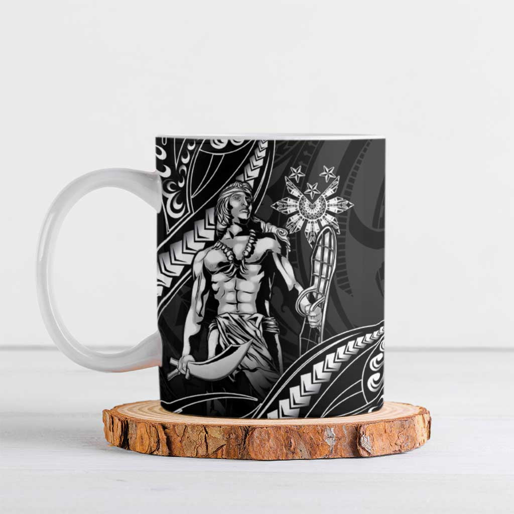 Filipinos Lapu Lapu Hero Ceramic Mug Black Polynesian Tribal Tattoo LT05 Black - Polynesian Pride