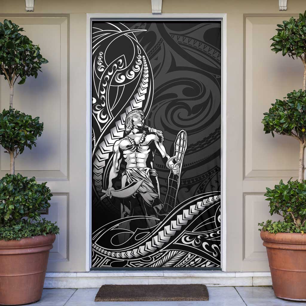 Filipinos Lapu Lapu Hero Door Cover Black Polynesian Tribal Tattoo LT05 Black - Polynesian Pride