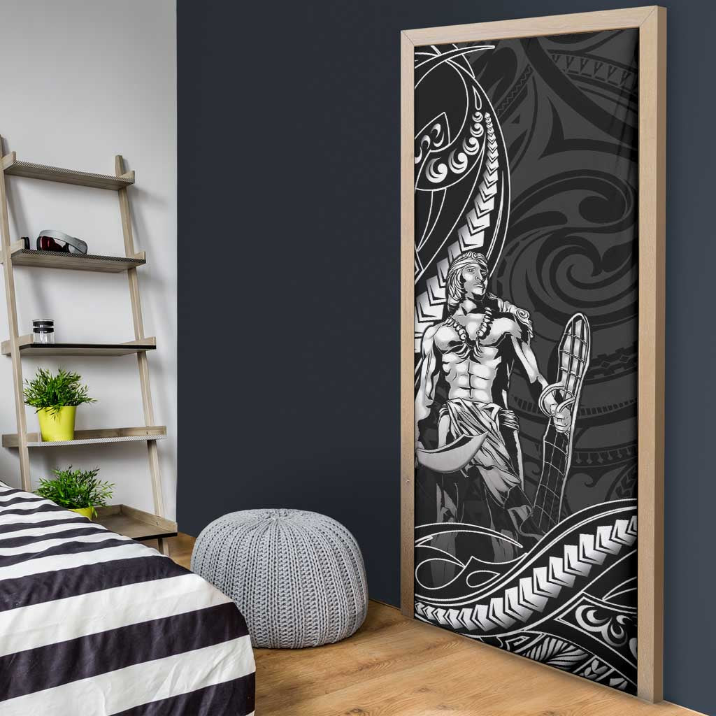 Filipinos Lapu Lapu Hero Door Cover Black Polynesian Tribal Tattoo LT05 - Polynesian Pride