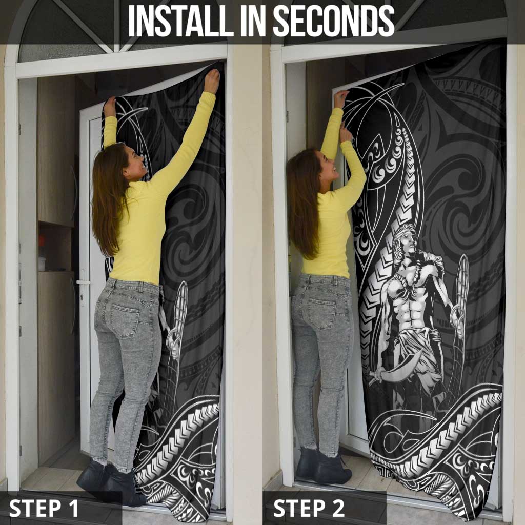 Filipinos Lapu Lapu Hero Door Cover Black Polynesian Tribal Tattoo LT05 - Polynesian Pride