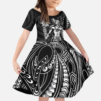 Filipinos Lapu Lapu Hero Family Matching Mermaid Dress and Hawaiian Shirt Black Polynesian Tribal Tattoo