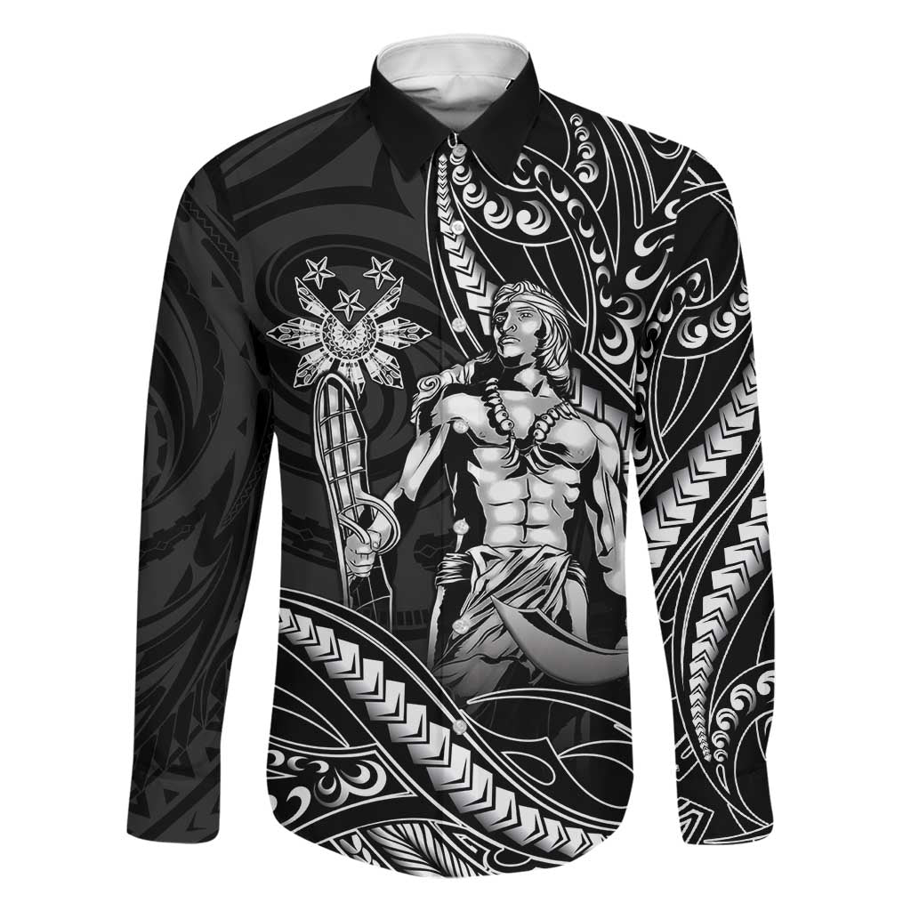 Filipinos Lapu Lapu Hero Family Matching Mermaid Dress and Hawaiian Shirt Black Polynesian Tribal Tattoo