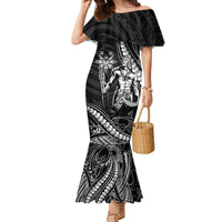 Filipinos Lapu Lapu Hero Family Matching Mermaid Dress and Hawaiian Shirt Black Polynesian Tribal Tattoo