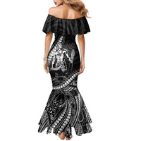 Filipinos Lapu Lapu Hero Family Matching Mermaid Dress and Hawaiian Shirt Black Polynesian Tribal Tattoo