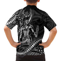 Filipinos Lapu Lapu Hero Family Matching Off Shoulder Maxi Dress and Hawaiian Shirt Black Polynesian Tribal Tattoo