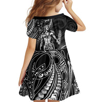 Filipinos Lapu Lapu Hero Family Matching Off Shoulder Maxi Dress and Hawaiian Shirt Black Polynesian Tribal Tattoo