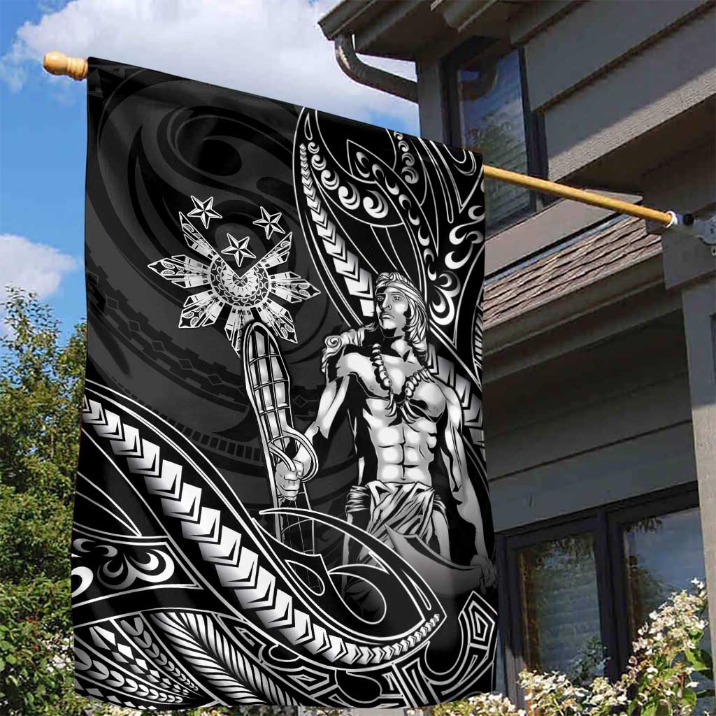 Filipinos Lapu Lapu Hero Garden Flag Black Polynesian Tribal Tattoo LT05 - Polynesian Pride