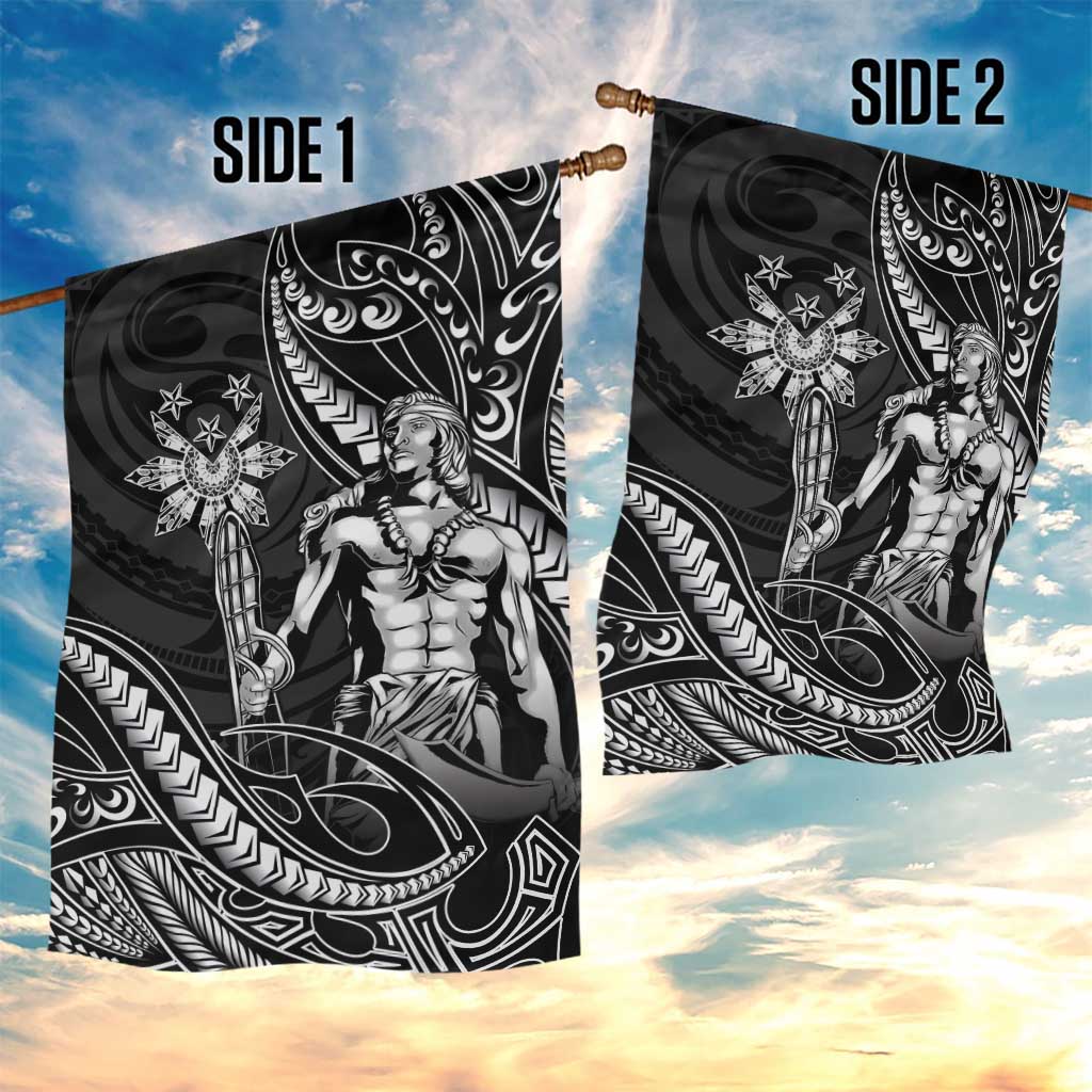 Filipinos Lapu Lapu Hero Garden Flag Black Polynesian Tribal Tattoo LT05 - Polynesian Pride