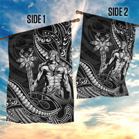 Filipinos Lapu Lapu Hero Garden Flag Black Polynesian Tribal Tattoo LT05 - Polynesian Pride