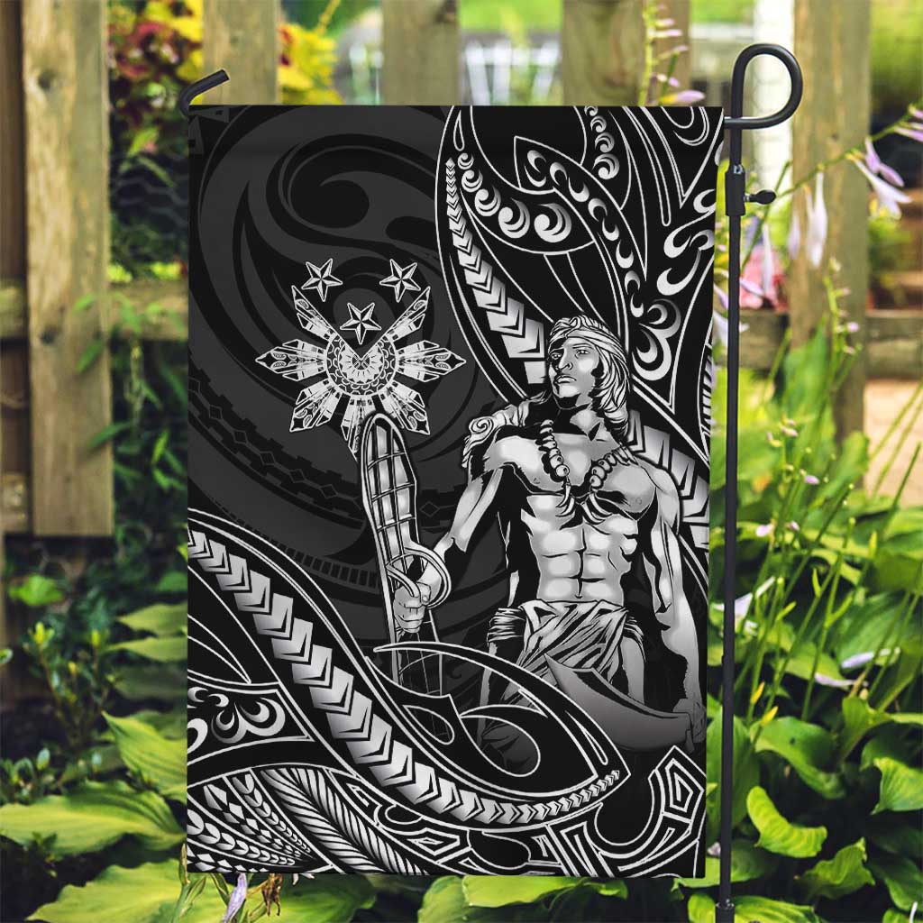 Filipinos Lapu Lapu Hero Garden Flag Black Polynesian Tribal Tattoo LT05 Garden Flag Black - Polynesian Pride