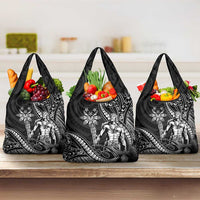 Filipinos Lapu Lapu Hero Grocery Bag Black Polynesian Tribal Tattoo LT05 3-pack One Size Black - Polynesian Pride