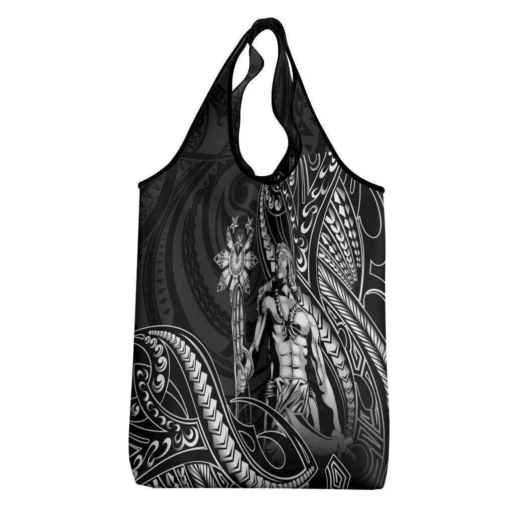 Filipinos Lapu Lapu Hero Grocery Bag Black Polynesian Tribal Tattoo LT05 - Polynesian Pride