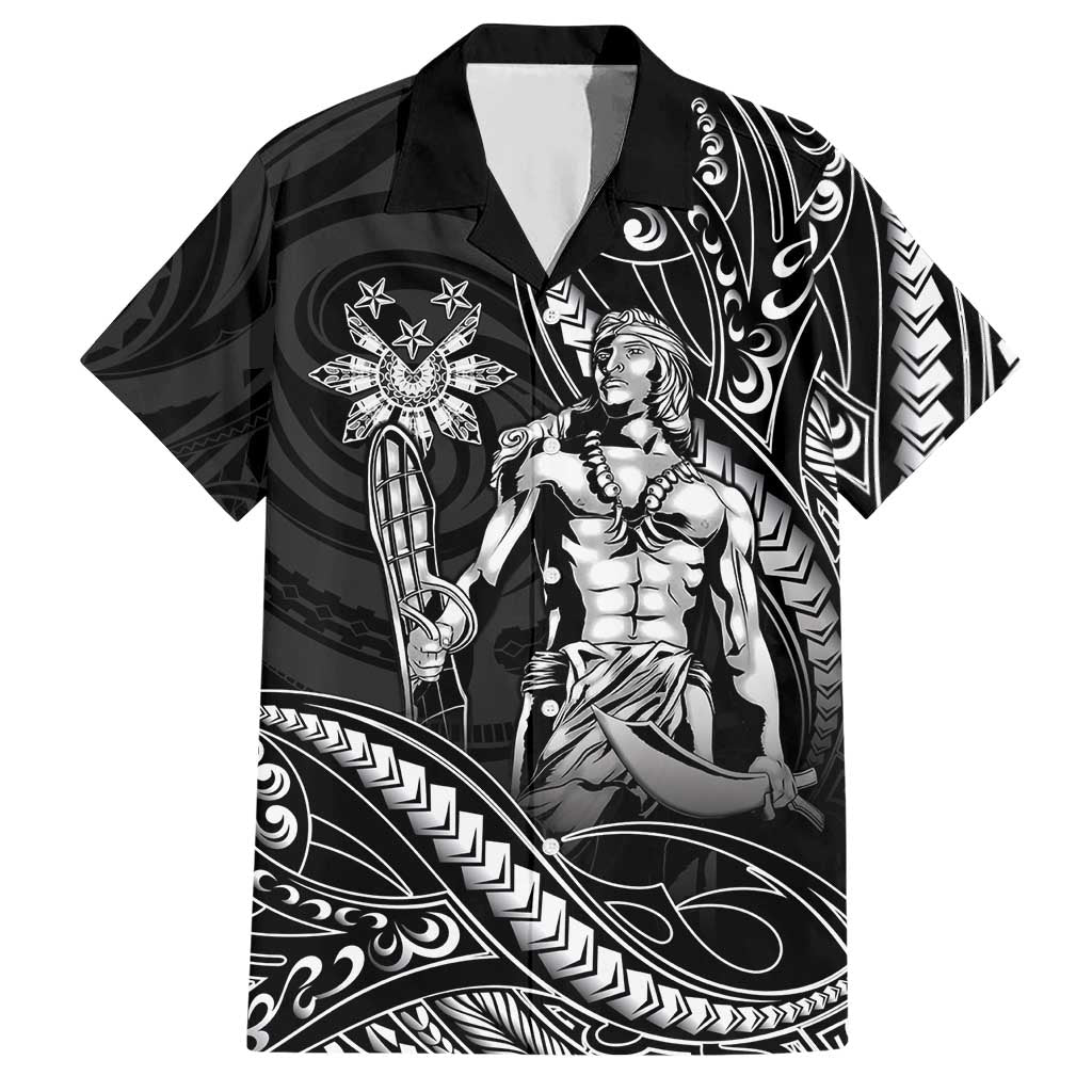 Filipinos Lapu Lapu Hero Hawaiian Shirt Black Polynesian Tribal Tattoo