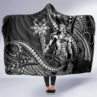 Filipinos Lapu Lapu Hero Hooded Blanket Black Polynesian Tribal Tattoo LT05 One Size Black - Polynesian Pride