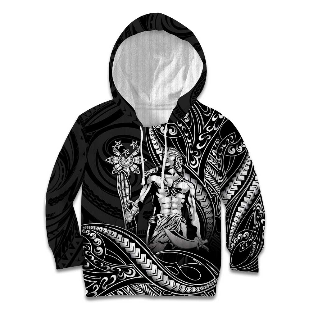 Filipinos Lapu Lapu Hero Kid Hoodie Black Polynesian Tribal Tattoo LT05 Hoodie Black - Polynesian Pride