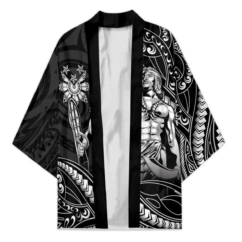 Filipinos Lapu Lapu Hero Kimono Black Polynesian Tribal Tattoo LT05 Unisex Black - Polynesian Pride