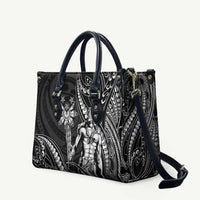 Filipinos Lapu Lapu Hero Leather Bag Black Polynesian Tribal Tattoo LT05 Black - Polynesian Pride