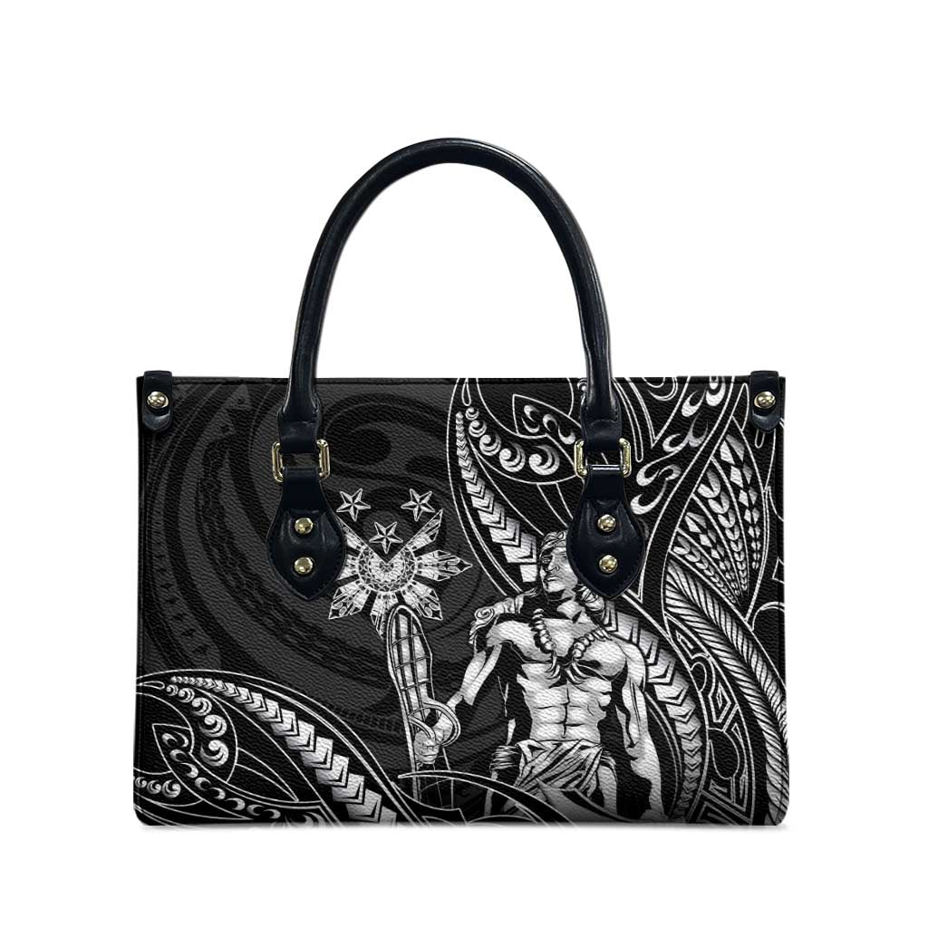 Filipinos Lapu Lapu Hero Leather Bag Black Polynesian Tribal Tattoo LT05 - Polynesian Pride