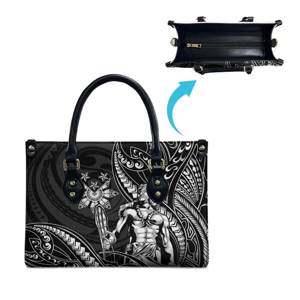 Filipinos Lapu Lapu Hero Leather Bag Black Polynesian Tribal Tattoo LT05 - Polynesian Pride