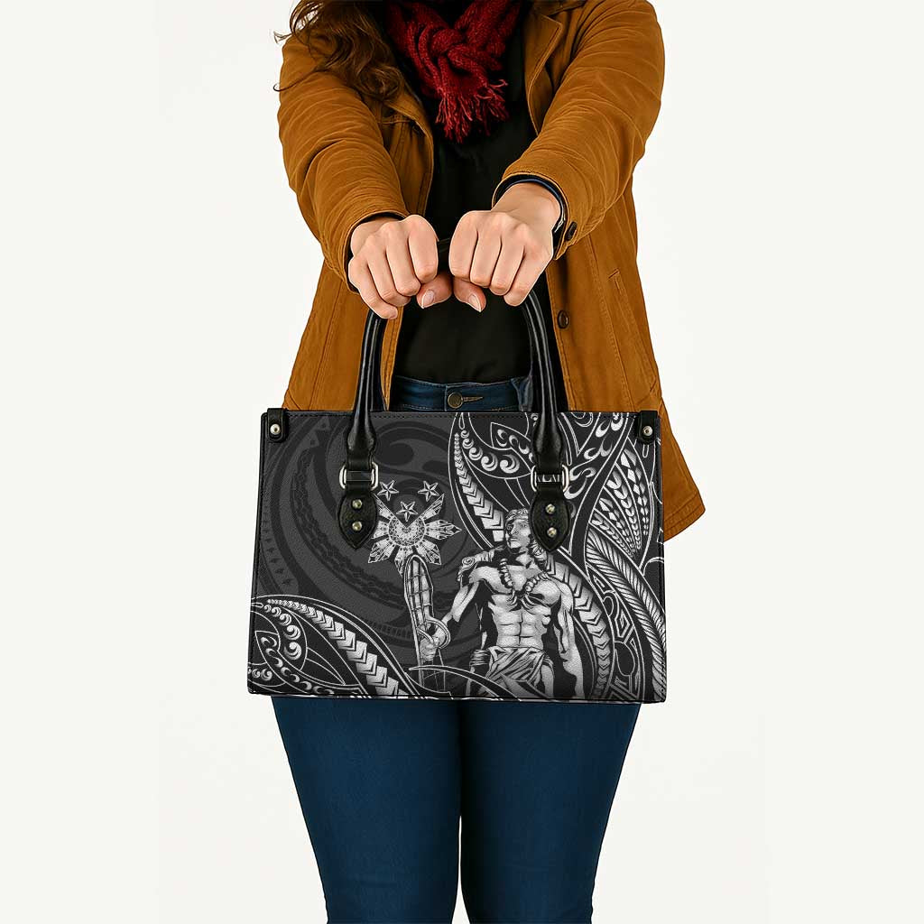 Filipinos Lapu Lapu Hero Leather Bag Black Polynesian Tribal Tattoo LT05 - Polynesian Pride