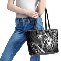 Filipinos Lapu Lapu Hero Leather Tote Bag Black Polynesian Tribal Tattoo LT05 - Polynesian Pride