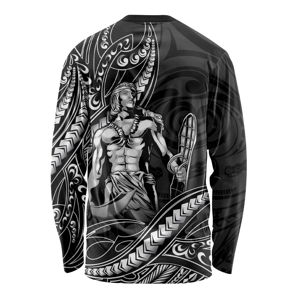Filipinos Lapu Lapu Hero Long Sleeve Shirt Black Polynesian Tribal Tattoo LT05 - Polynesian Pride