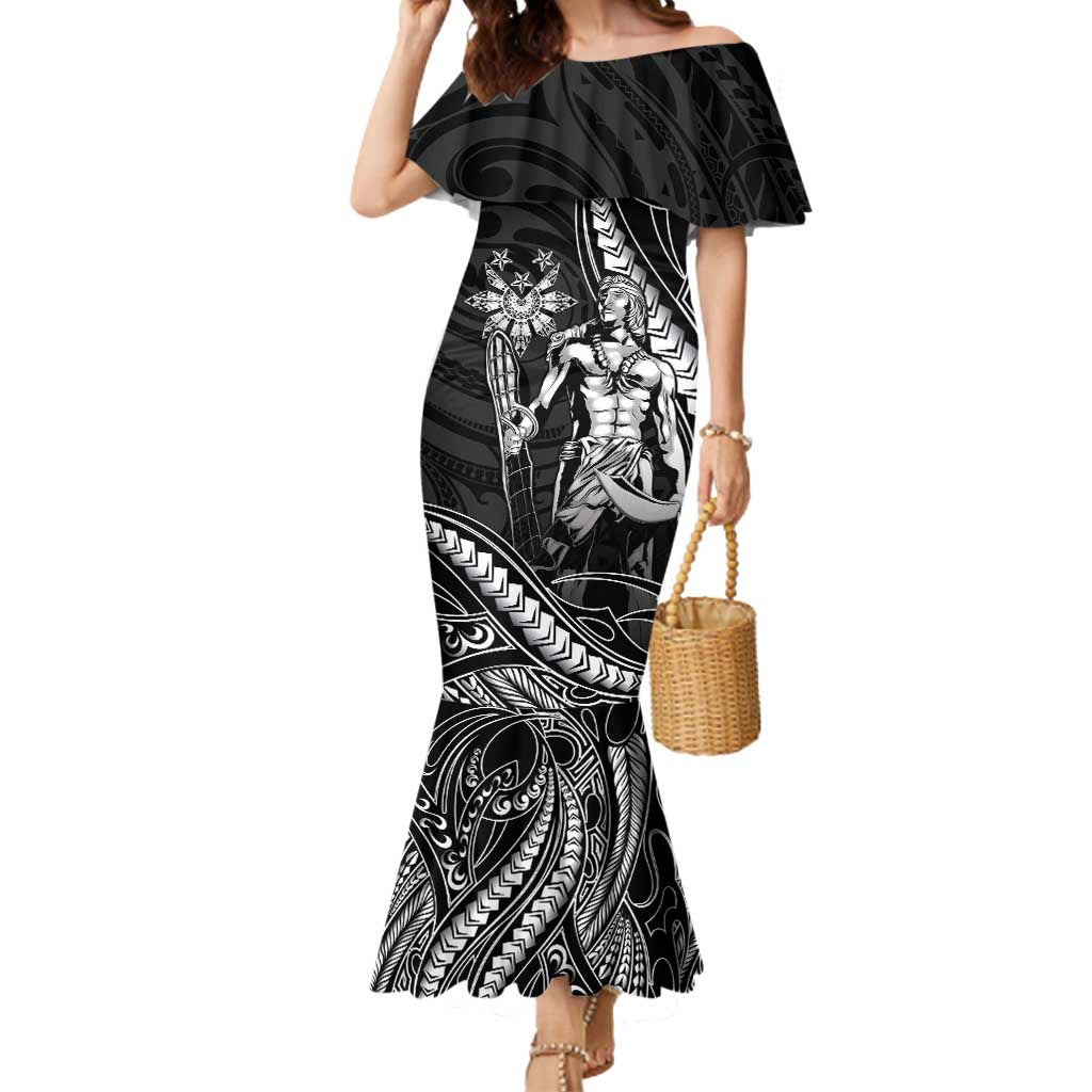 Filipinos Lapu Lapu Hero Mermaid Dress Black Polynesian Tribal Tattoo LT05 Women Black - Polynesian Pride