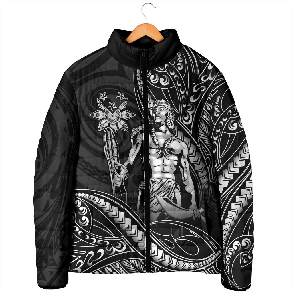 Filipinos Lapu Lapu Hero Padded Jacket Black Polynesian Tribal Tattoo LT05 - Polynesian Pride