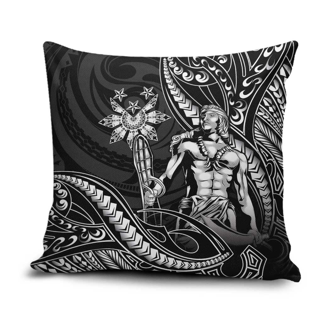 Filipinos Lapu Lapu Hero Pillow Cover Black Polynesian Tribal Tattoo LT05 Black - Polynesian Pride