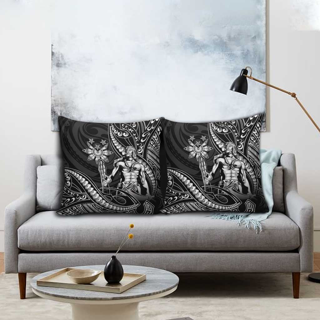 Filipinos Lapu Lapu Hero Pillow Cover Black Polynesian Tribal Tattoo LT05 - Polynesian Pride