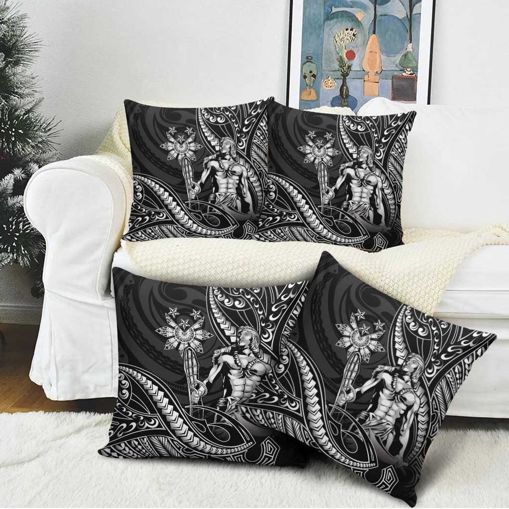 Filipinos Lapu Lapu Hero Pillow Cover Black Polynesian Tribal Tattoo LT05 - Polynesian Pride