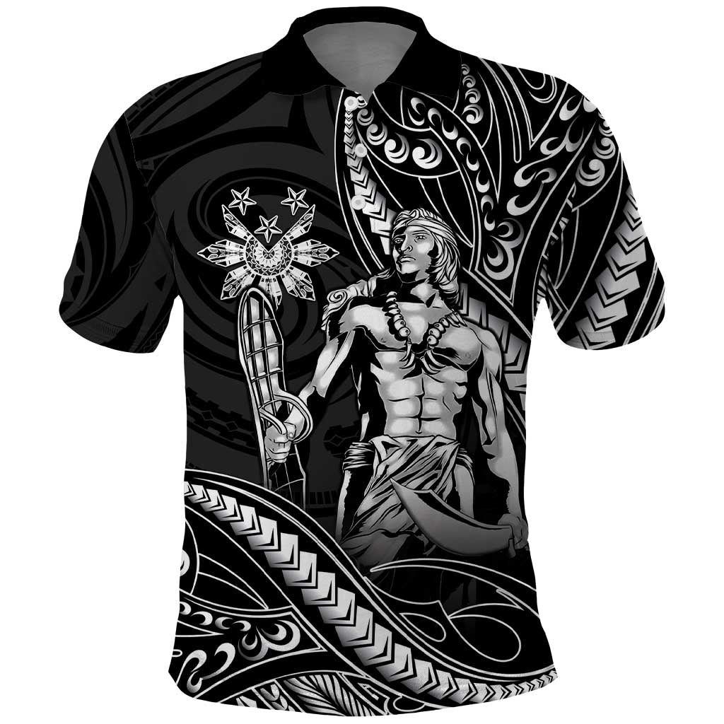 Filipinos Lapu Lapu Hero Polo Shirt Black Polynesian Tribal Tattoo LT05 Black - Polynesian Pride