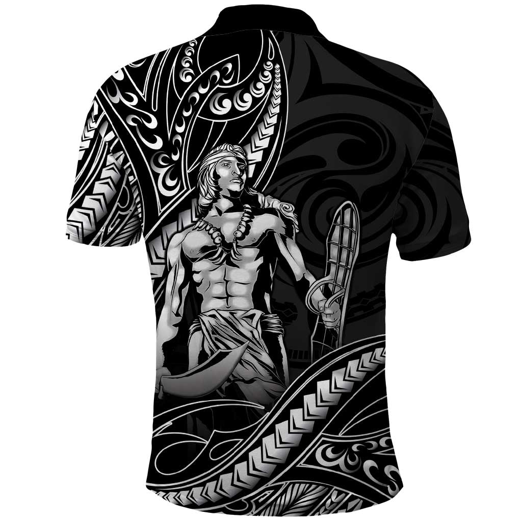 Filipinos Lapu Lapu Hero Polo Shirt Black Polynesian Tribal Tattoo LT05 - Polynesian Pride