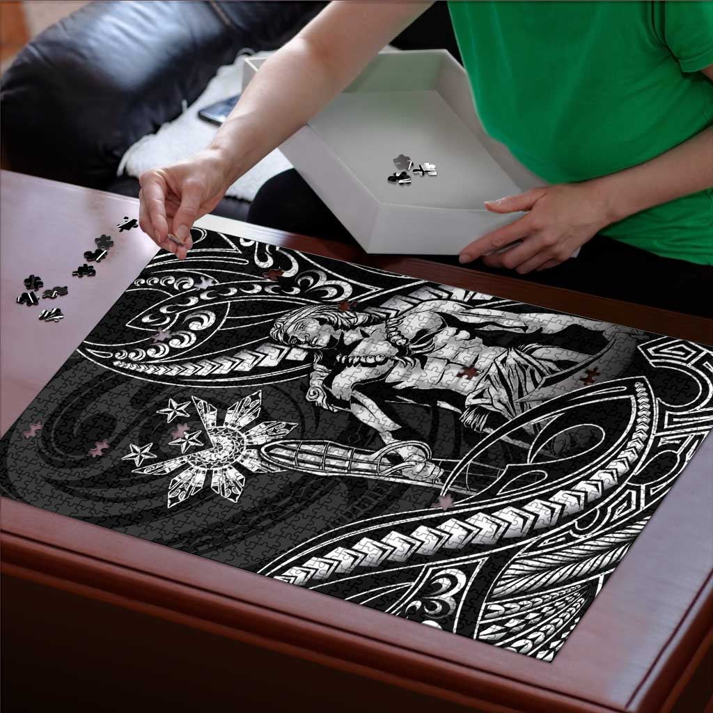 Filipinos Lapu Lapu Hero Puzzle Black Polynesian Tribal Tattoo LT05 - Polynesian Pride
