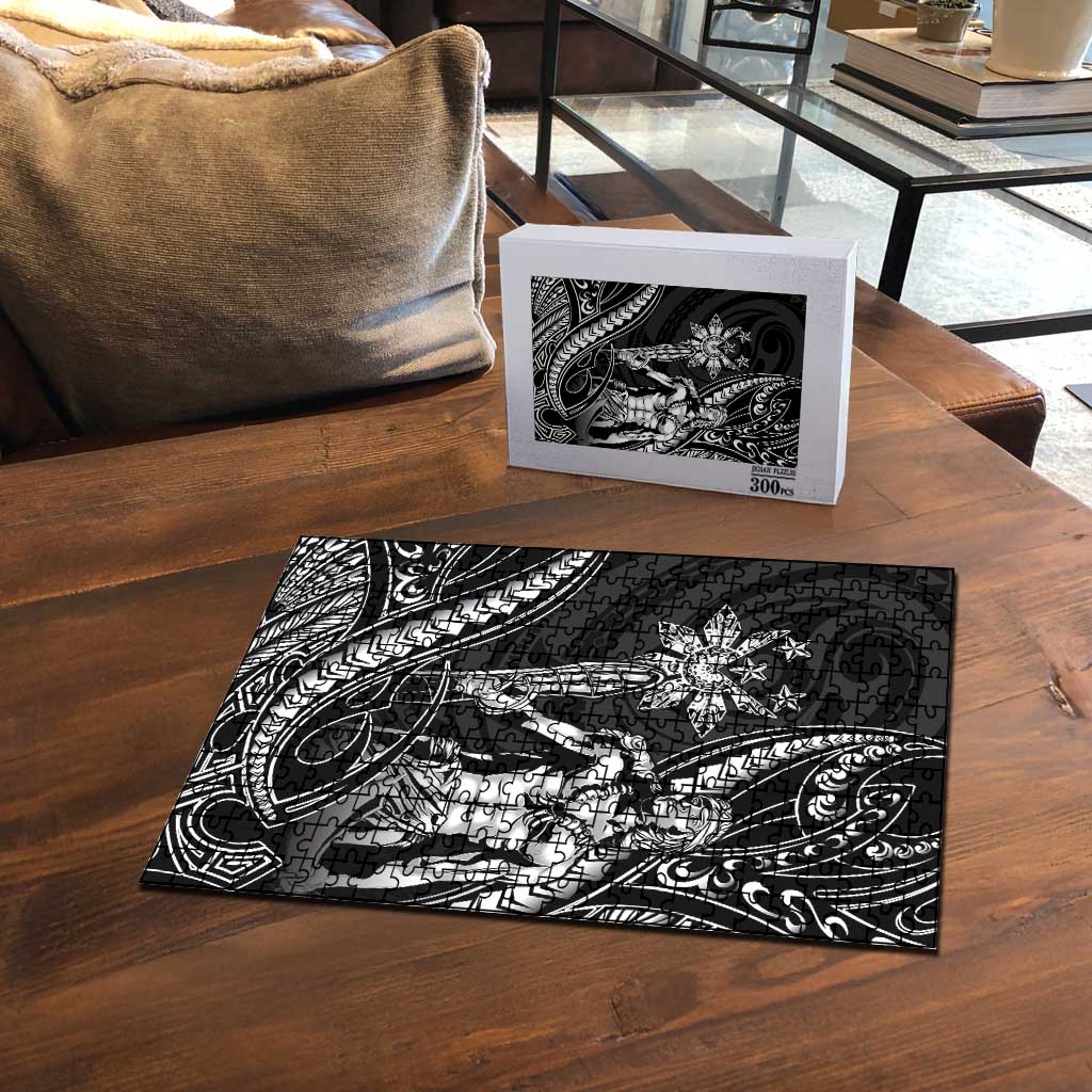Filipinos Lapu Lapu Hero Puzzle Black Polynesian Tribal Tattoo LT05 - Polynesian Pride
