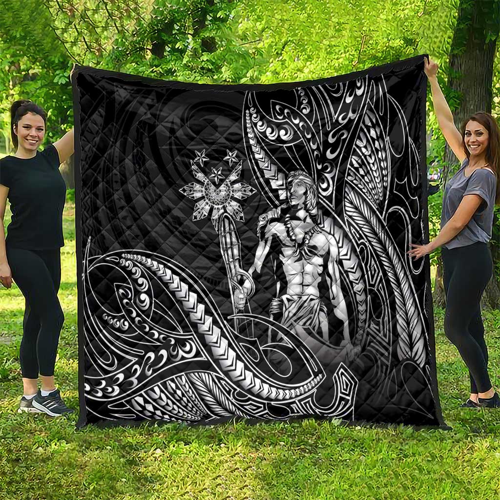 Filipinos Lapu Lapu Hero Quilt Black Polynesian Tribal Tattoo LT05 - Polynesian Pride