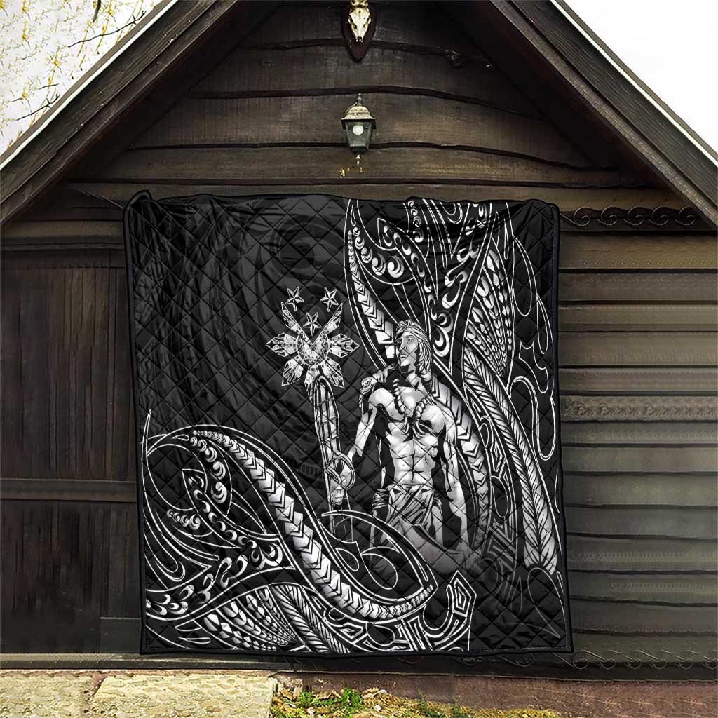 Filipinos Lapu Lapu Hero Quilt Black Polynesian Tribal Tattoo LT05 - Polynesian Pride