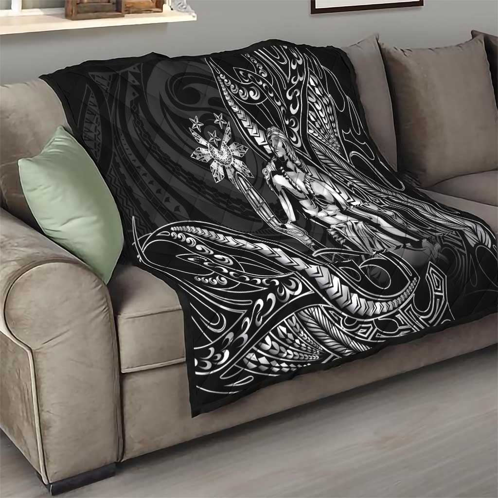 Filipinos Lapu Lapu Hero Quilt Black Polynesian Tribal Tattoo LT05 - Polynesian Pride