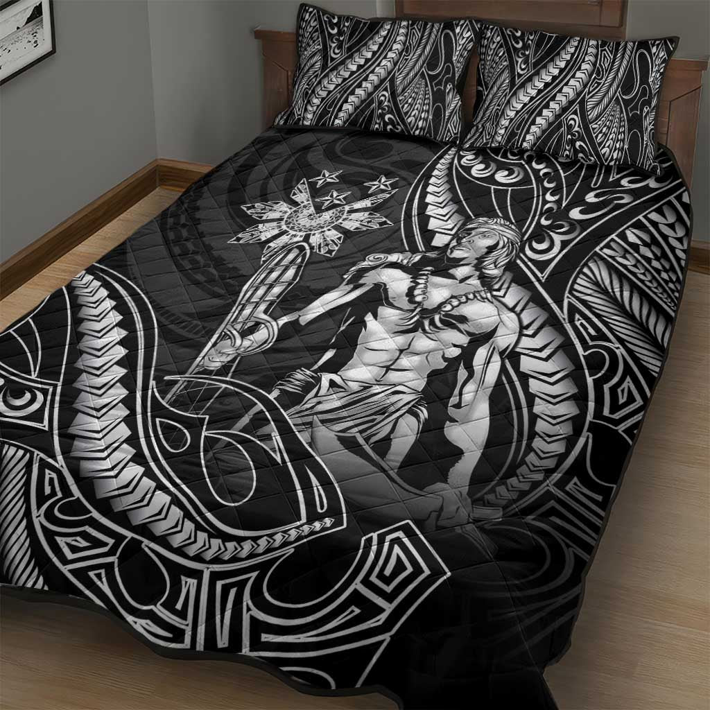 Filipinos Lapu Lapu Hero Quilt Bed Set Black Polynesian Tribal Tattoo LT05 - Polynesian Pride