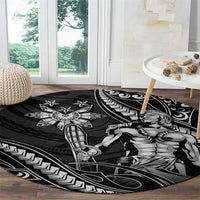 Filipinos Lapu Lapu Hero Round Carpet Black Polynesian Tribal Tattoo