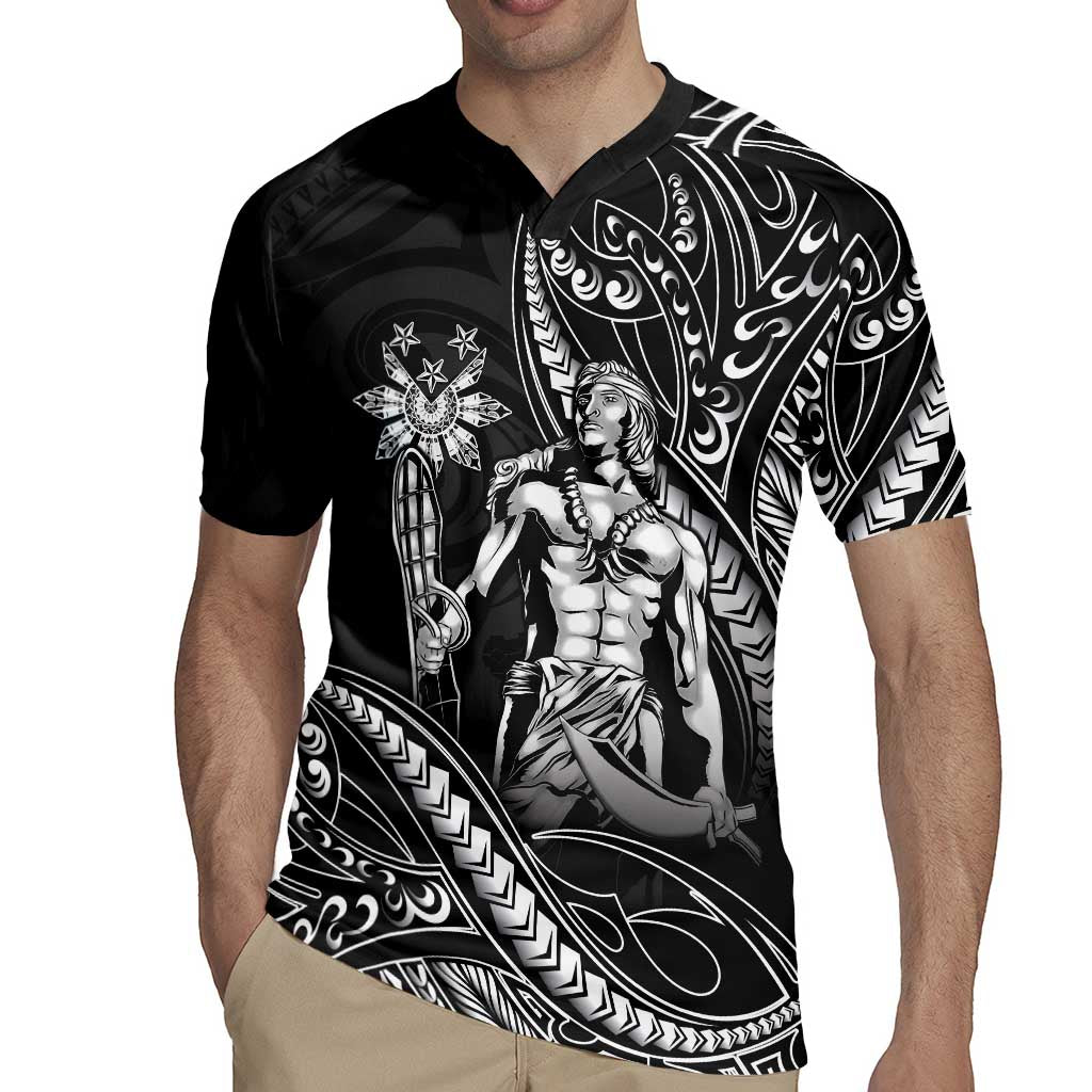 Filipinos Lapu Lapu Hero Rugby Jersey Black Polynesian Tribal Tattoo LT05 - Polynesian Pride