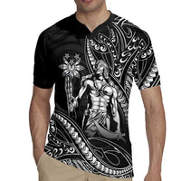 Filipinos Lapu Lapu Hero Rugby Jersey Black Polynesian Tribal Tattoo LT05 - Polynesian Pride