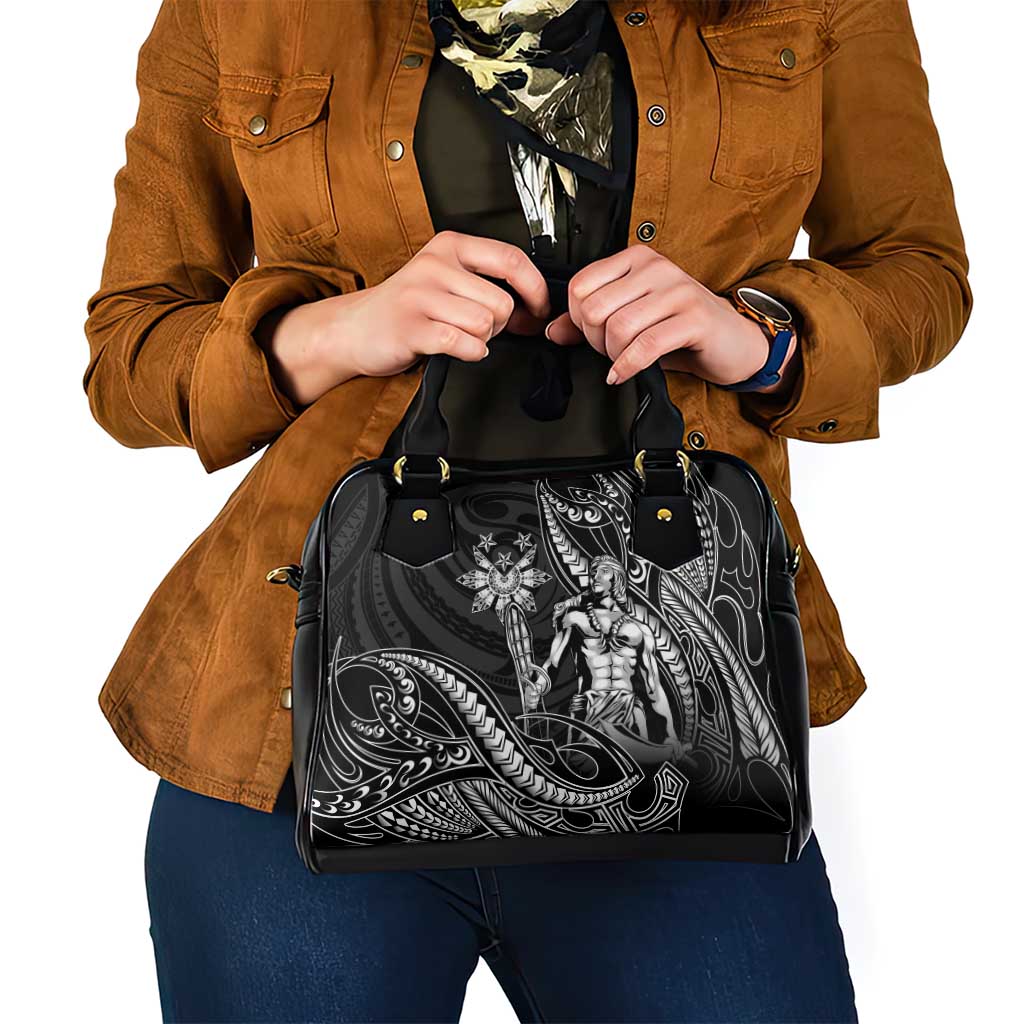 Filipinos Lapu Lapu Hero Shoulder Handbag Black Polynesian Tribal Tattoo