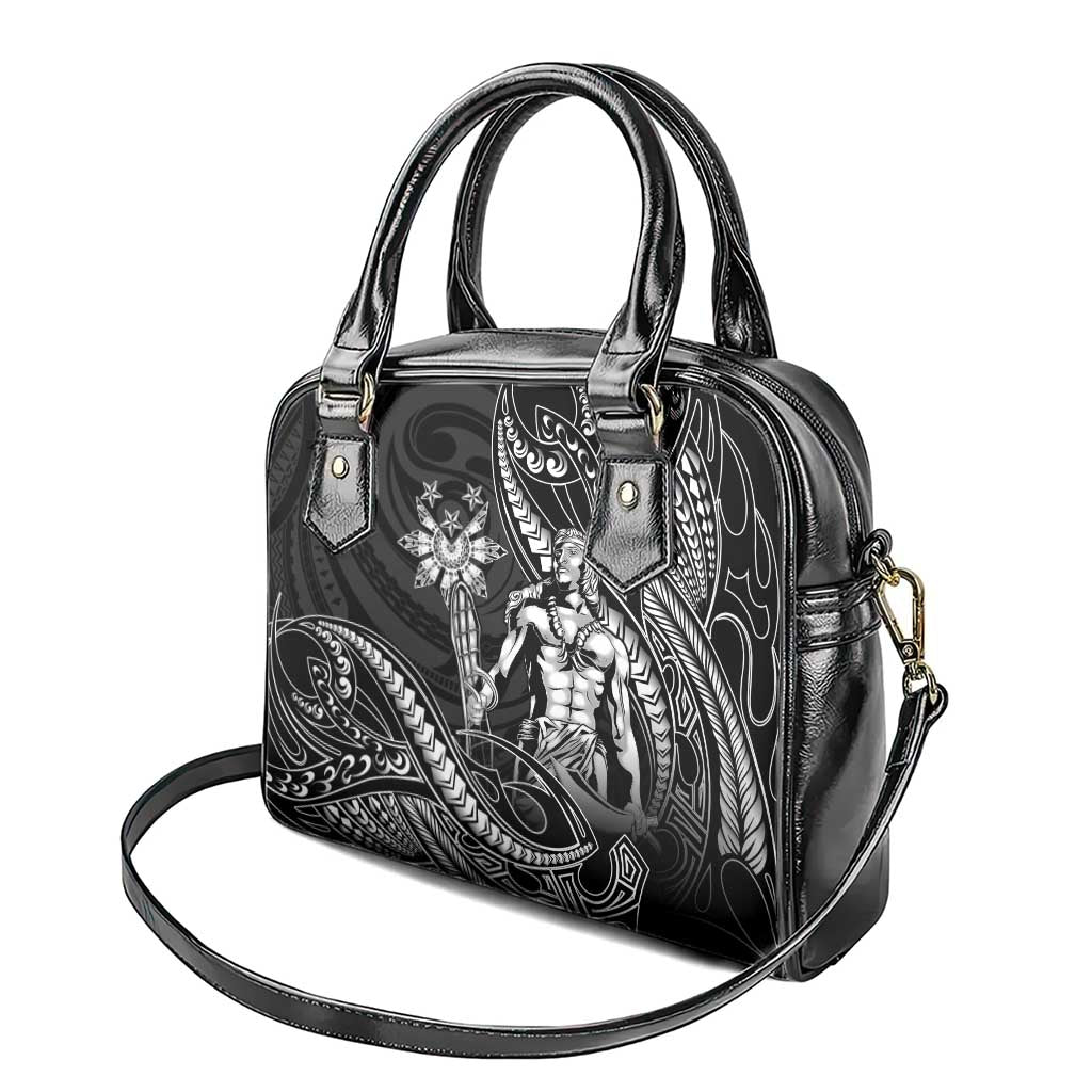 Filipinos Lapu Lapu Hero Shoulder Handbag Black Polynesian Tribal Tattoo
