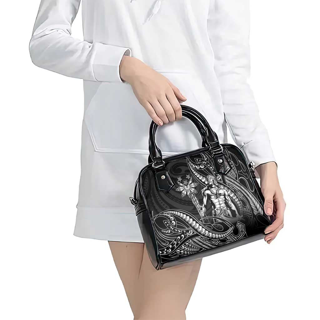 Filipinos Lapu Lapu Hero Shoulder Handbag Black Polynesian Tribal Tattoo