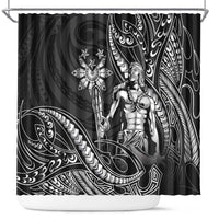 Filipinos Lapu Lapu Hero Shower Curtain Black Polynesian Tribal Tattoo LT05 Black - Polynesian Pride