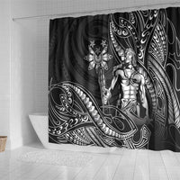 Filipinos Lapu Lapu Hero Shower Curtain Black Polynesian Tribal Tattoo LT05 - Polynesian Pride
