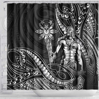 Filipinos Lapu Lapu Hero Shower Curtain Black Polynesian Tribal Tattoo LT05 - Polynesian Pride