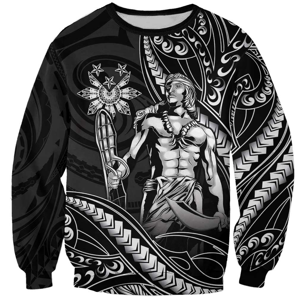 Filipinos Lapu Lapu Hero Sweatshirt Black Polynesian Tribal Tattoo LT05 Unisex Black - Polynesian Pride